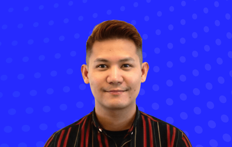 Photo of Mark on blue background